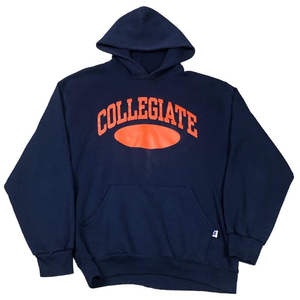 Vintage 90s Russell Athletic Collegiate Navy Sweatshirt Adult Size Medium